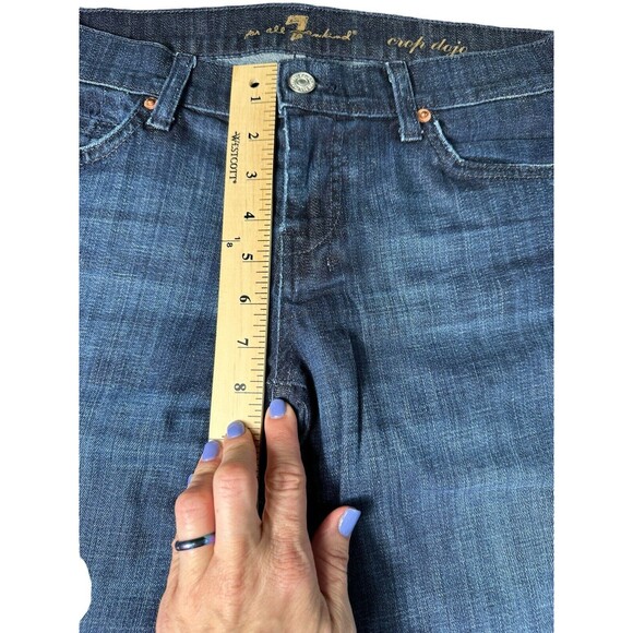 7 For All Mankind Women's Size 28 Dojo Cropped Jeans 7's Pockets Dark Wash #I8-5 - Picture 5 of 10